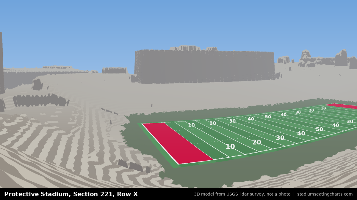 View from Protective Stadium Section 221, Row X, looking toward the field