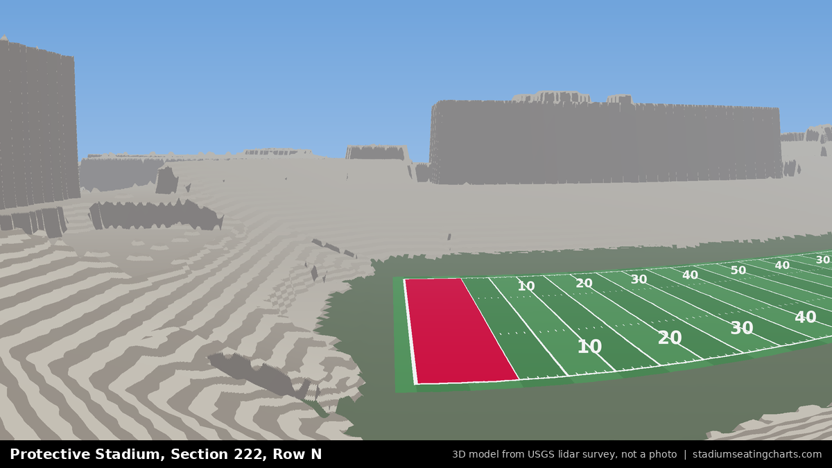 View from Protective Stadium Section 222, Row N, looking toward the field