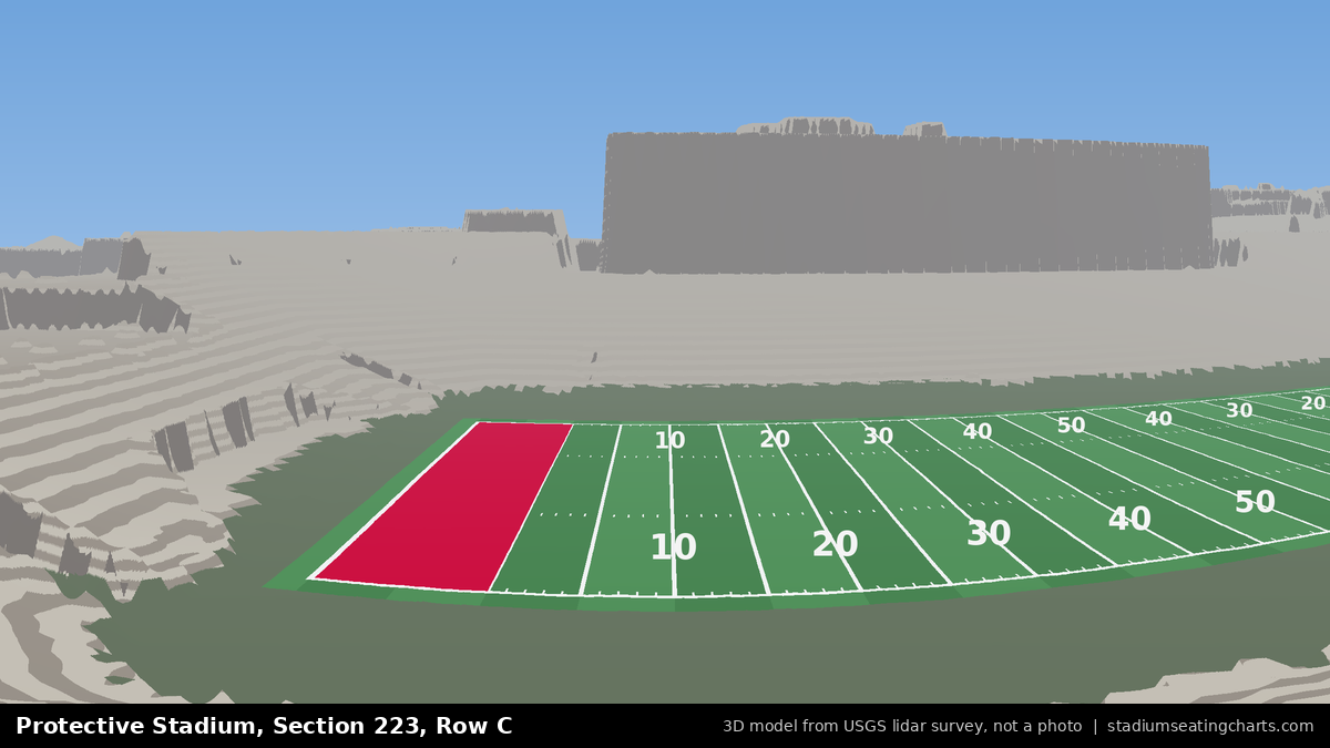 View from Protective Stadium Section 223, Row C, looking toward the field