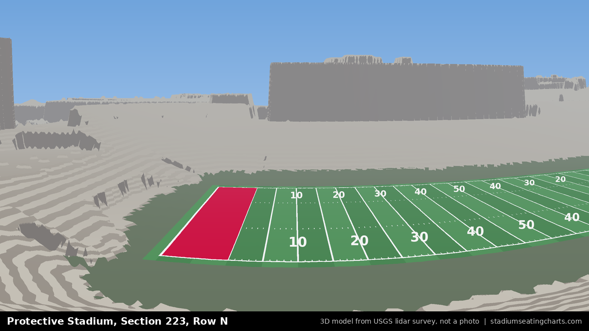View from Protective Stadium Section 223, Row N, looking toward the field