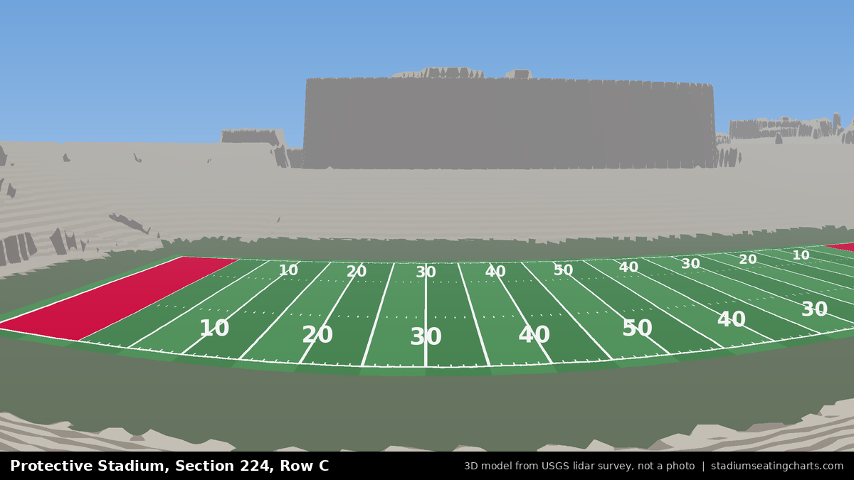 View from Protective Stadium Section 224, Row C, looking toward the field