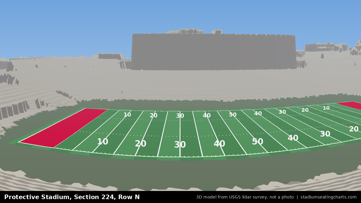 View from Protective Stadium Section 224, Row N, looking toward the field