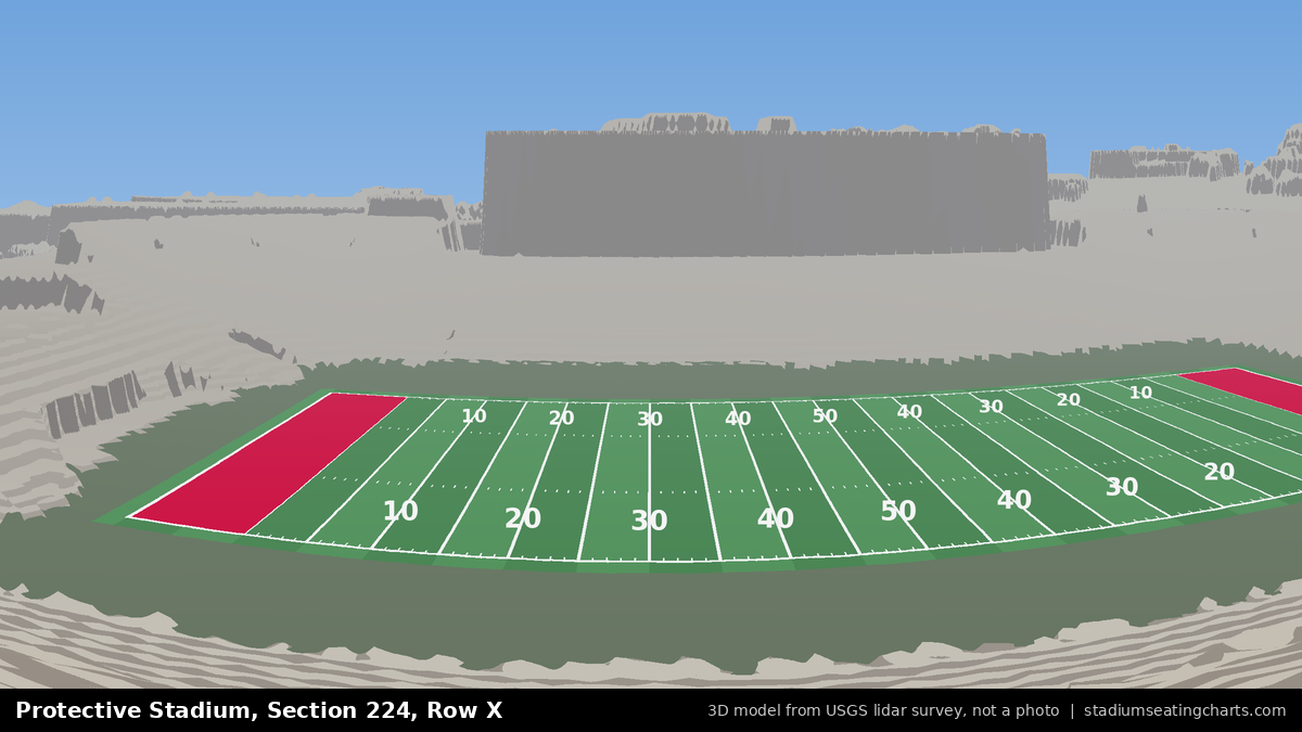 View from Protective Stadium Section 224, Row X, looking toward the field