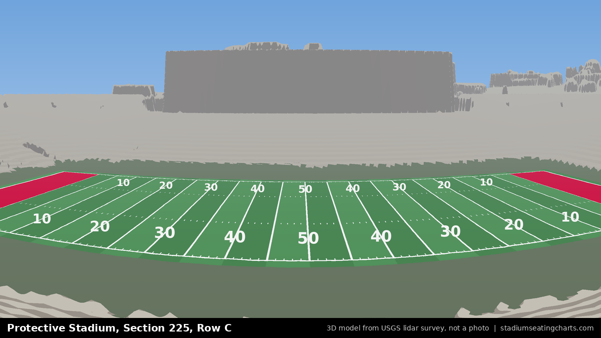 View from Protective Stadium Section 225, Row C, looking toward the field