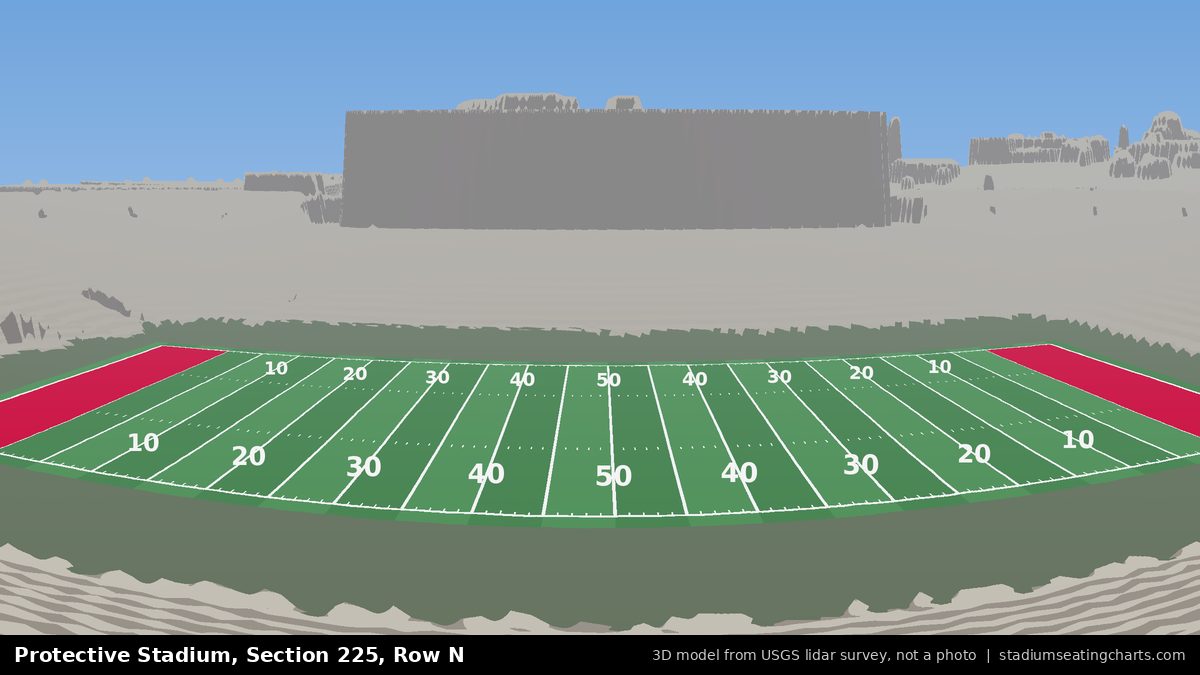 View from Protective Stadium Section 225, Row N, looking toward the field
