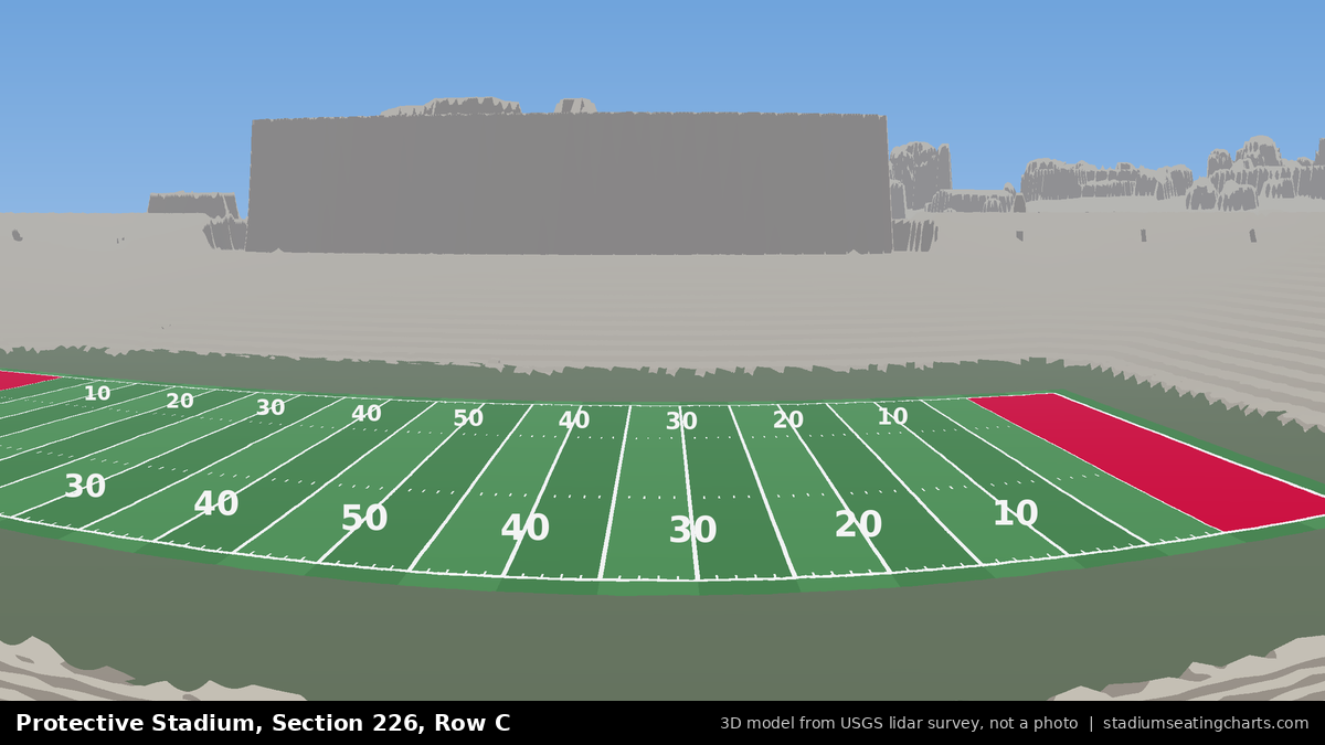 View from Protective Stadium Section 226, Row C, looking toward the field