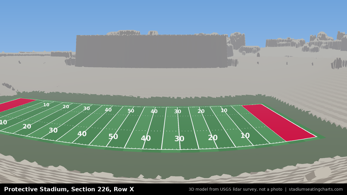 View from Protective Stadium Section 226, Row X, looking toward the field