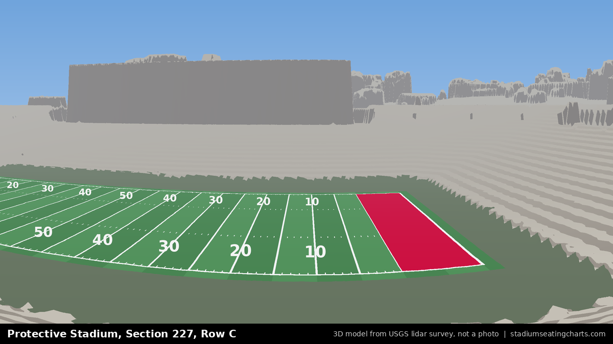 View from Protective Stadium Section 227, Row C, looking toward the field