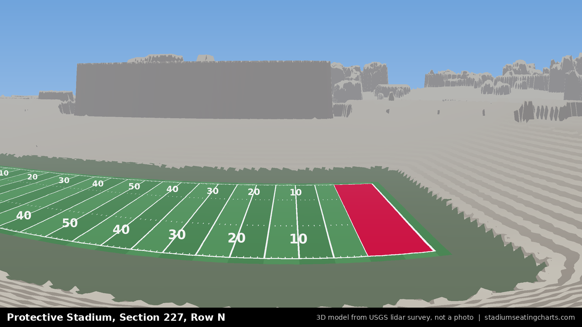 View from Protective Stadium Section 227, Row N, looking toward the field