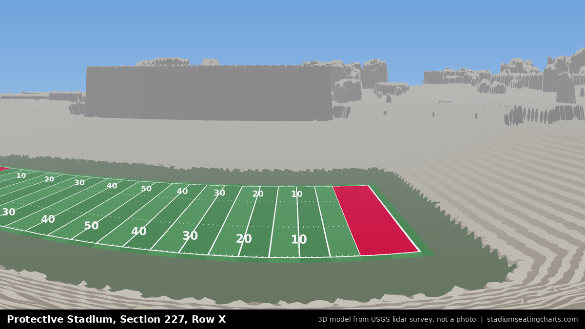 View from Protective Stadium Section 227, Row X, looking toward the field
