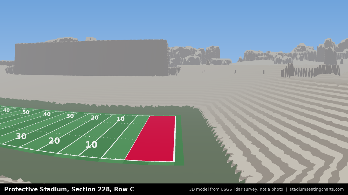 View from Protective Stadium Section 228, Row C, looking toward the field