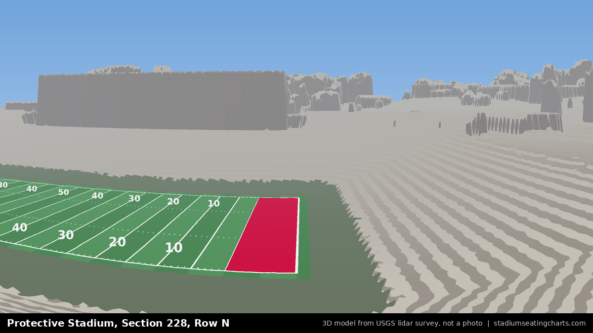View from Protective Stadium Section 228, Row N, looking toward the field