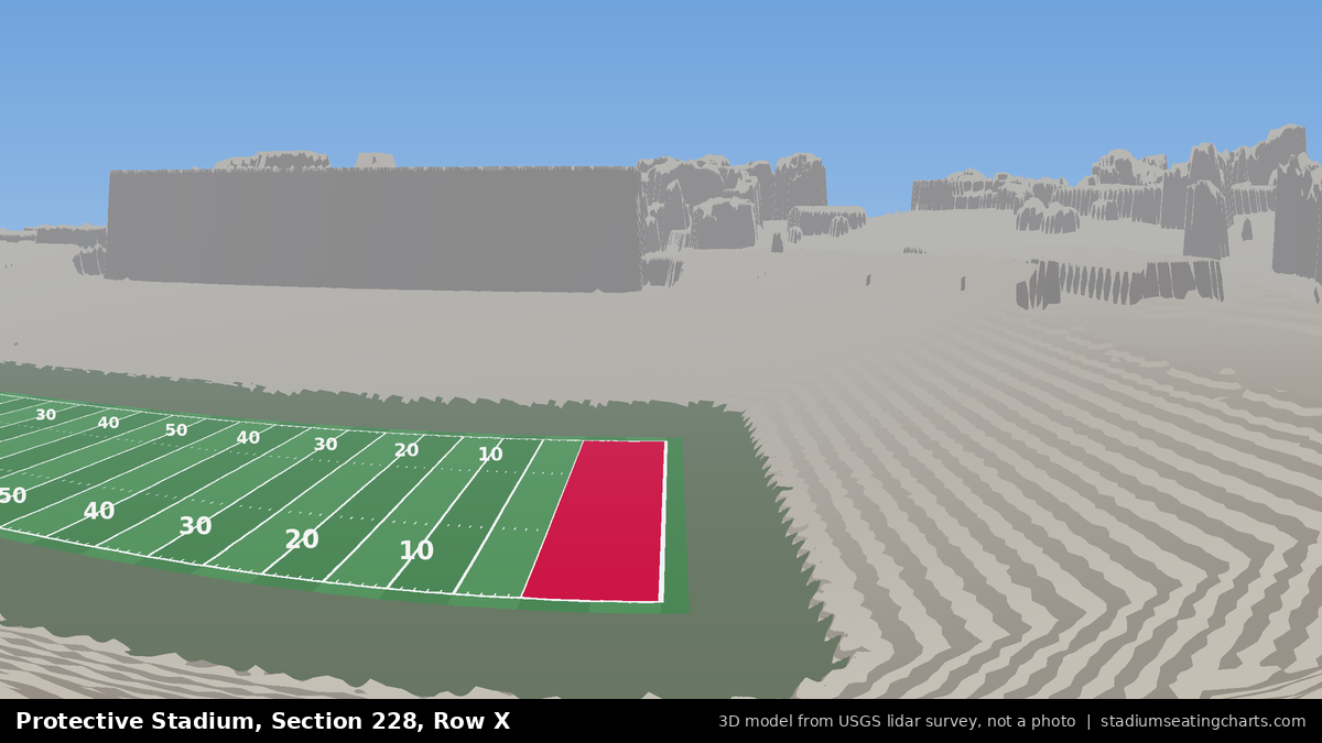 View from Protective Stadium Section 228, Row X, looking toward the field