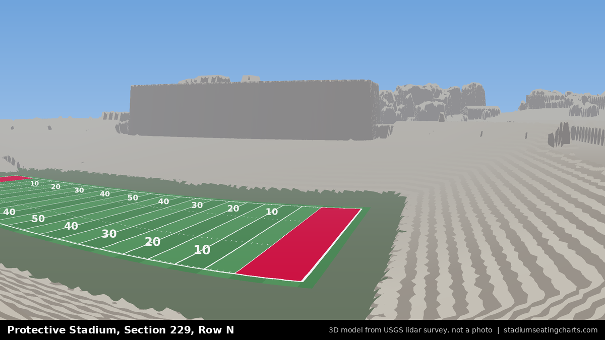 View from Protective Stadium Section 229, Row N, looking toward the field