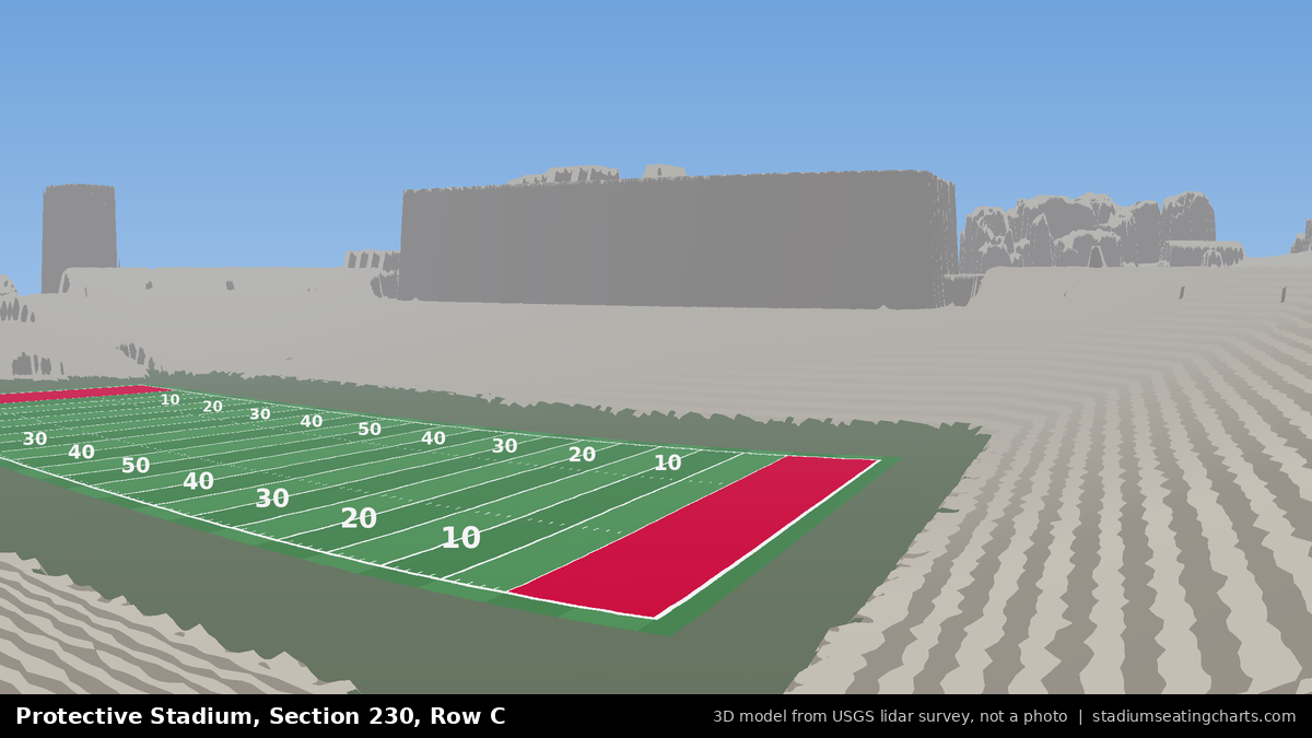 View from Protective Stadium Section 230, Row C, looking toward the field