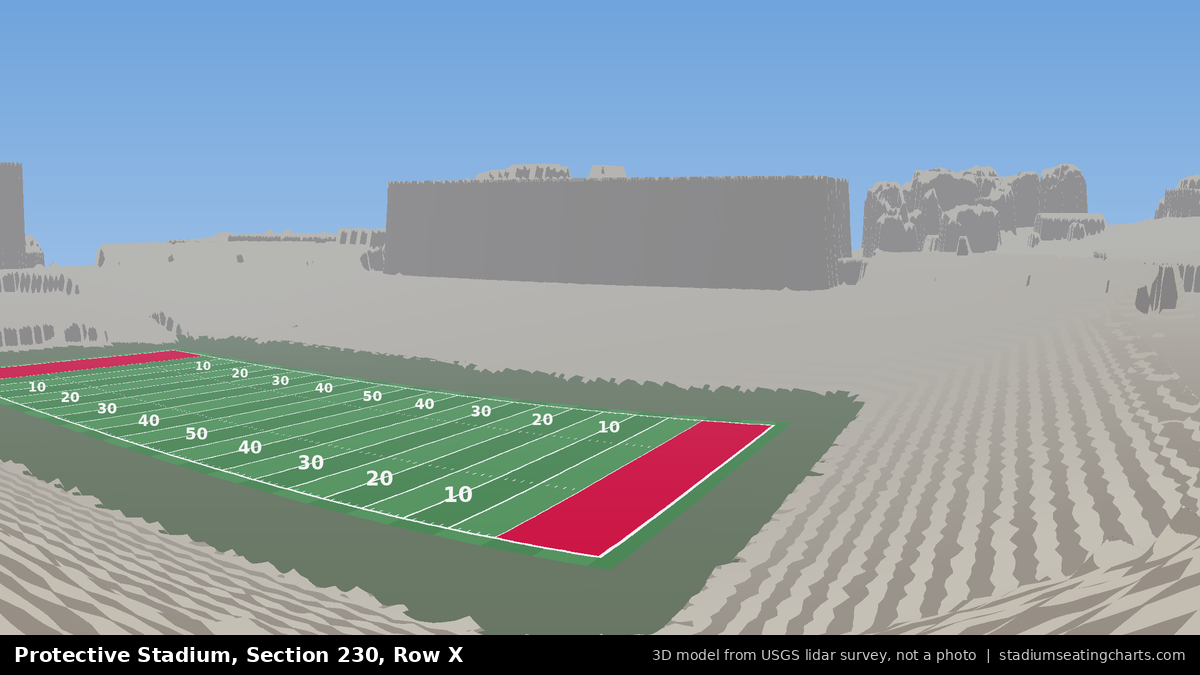 View from Protective Stadium Section 230, Row X, looking toward the field
