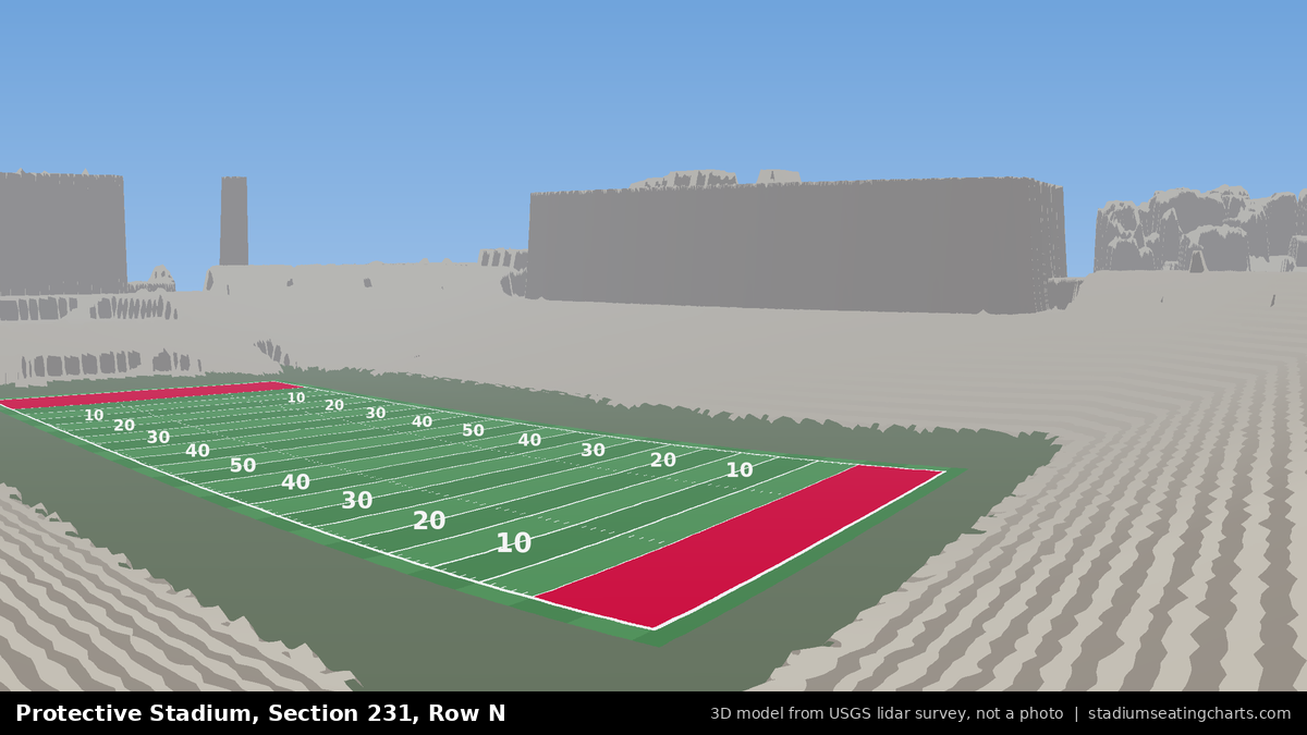 View from Protective Stadium Section 231, Row N, looking toward the field