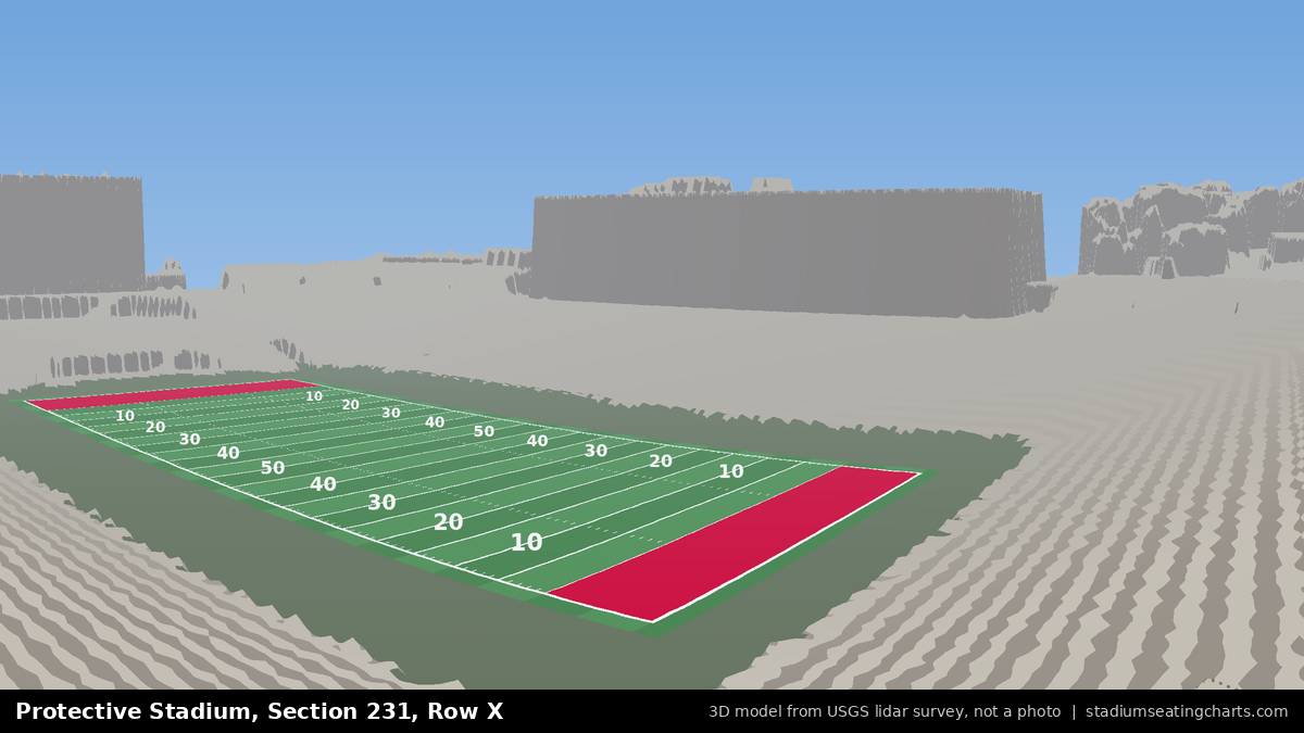 View from Protective Stadium Section 231, Row X, looking toward the field