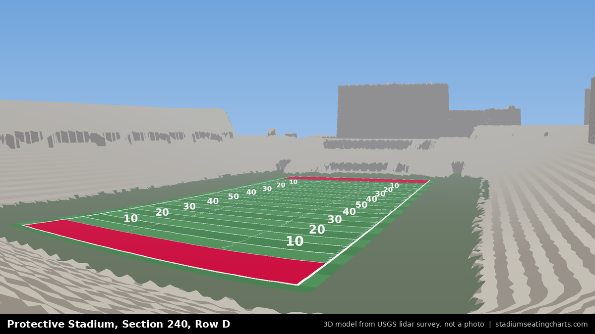 View from Protective Stadium Section 240, Row D, looking toward the field