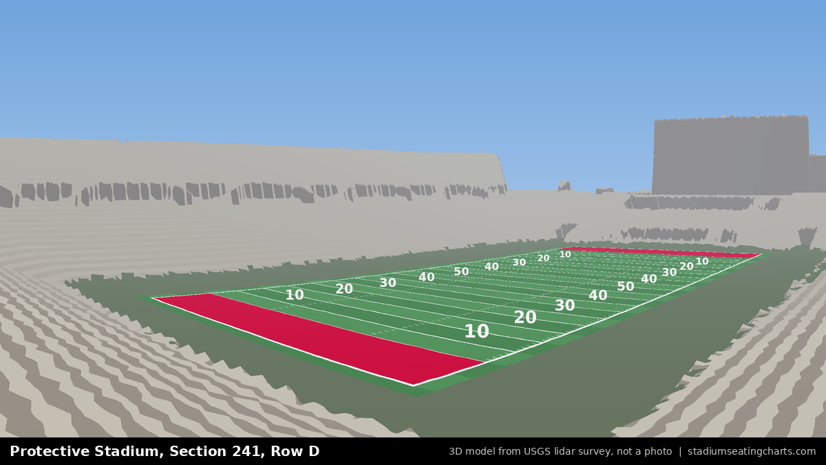 View from Protective Stadium Section 241, Row D, looking toward the field