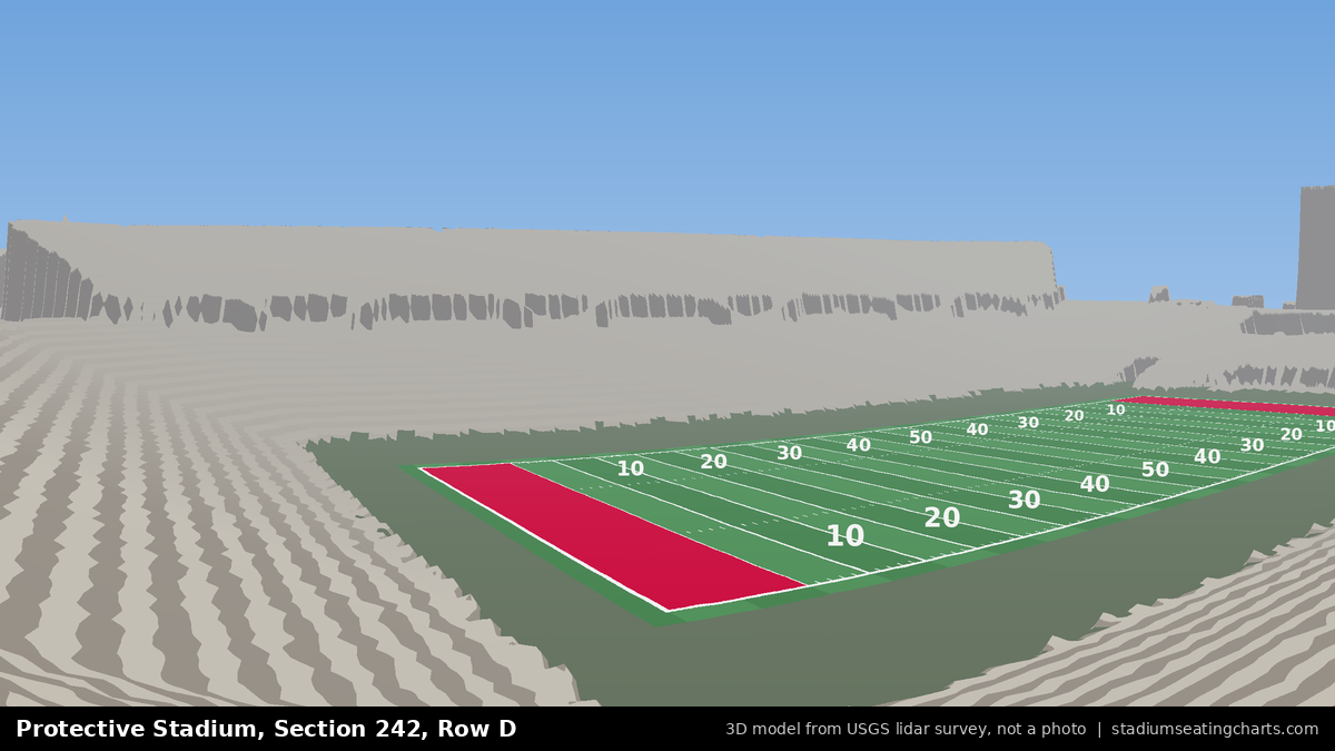 View from Protective Stadium Section 242, Row D, looking toward the field