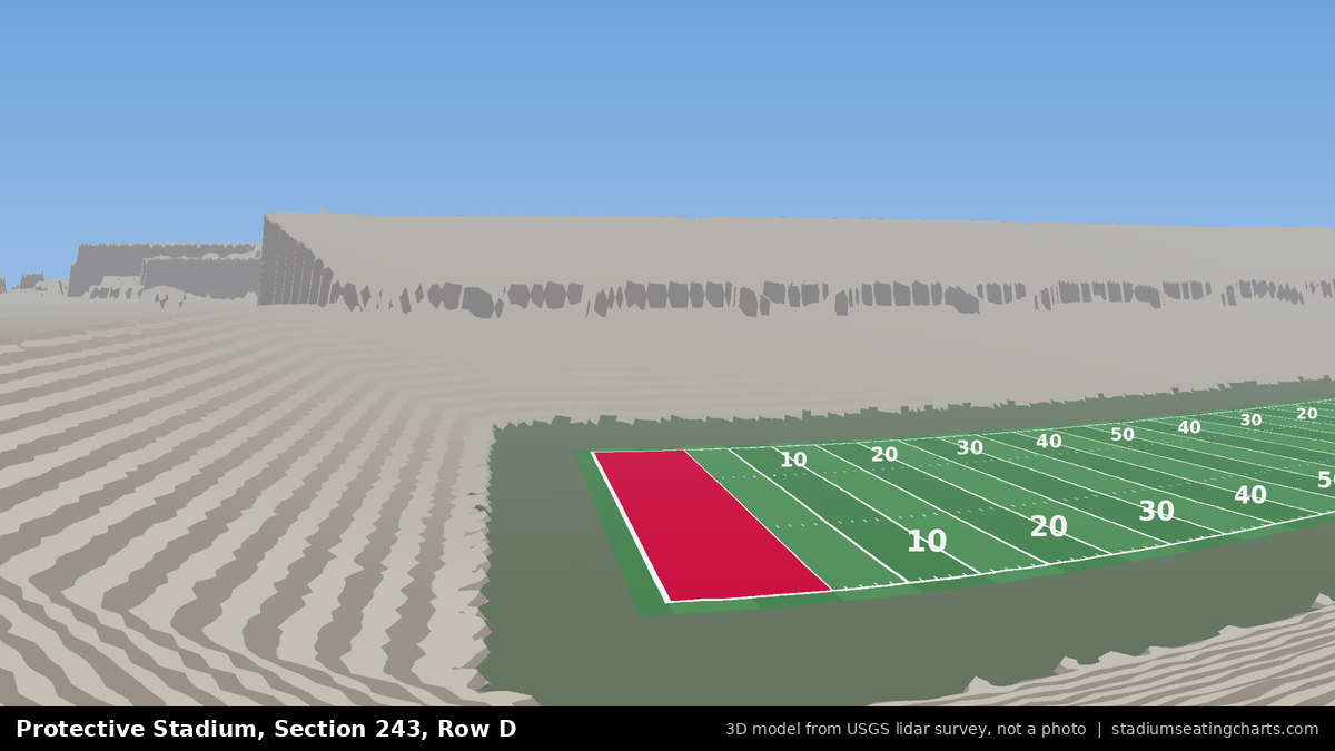 View from Protective Stadium Section 243, Row D, looking toward the field