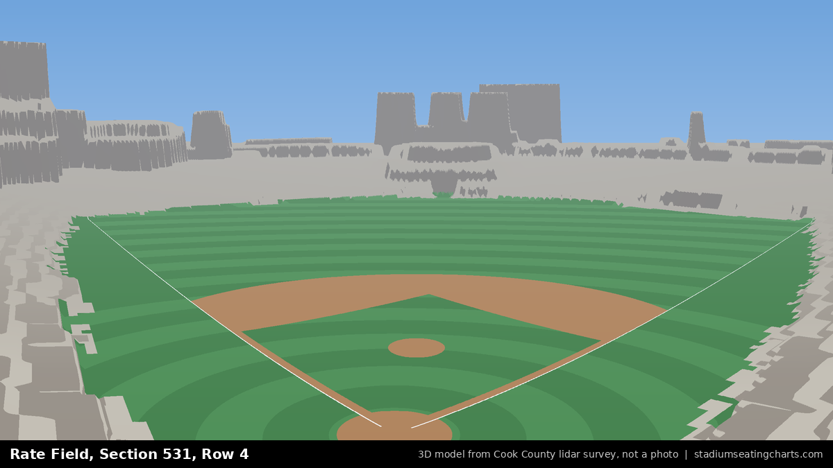 View from Rate Field Section 531, Row 4, looking toward the pitcher's mound
