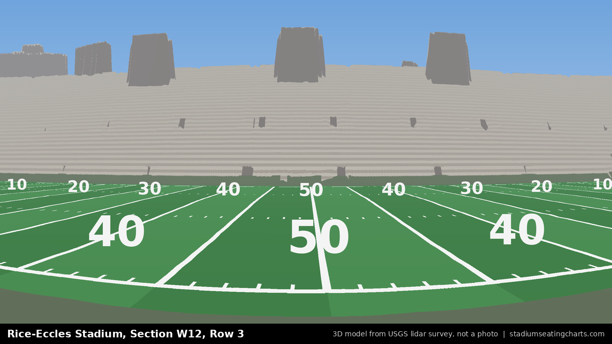 View from Rice-Eccles Stadium Section W12, Row 3, looking toward the field