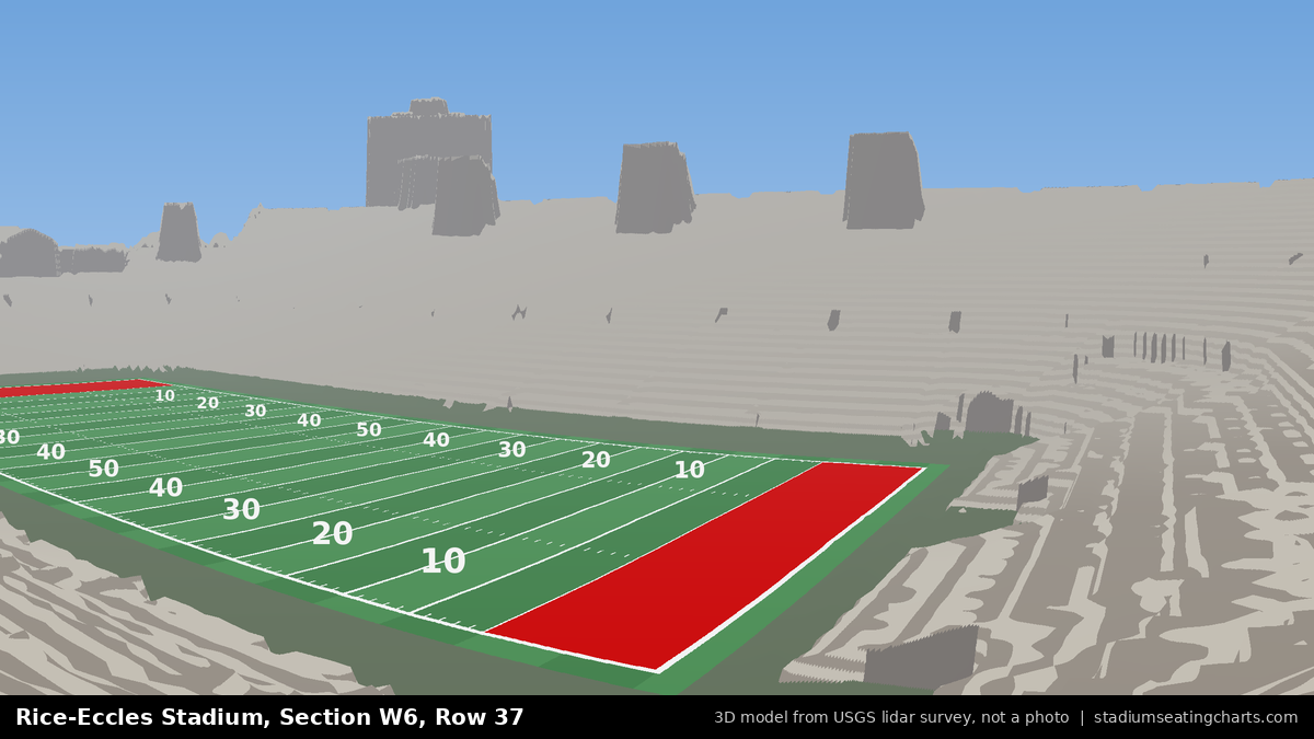 View from Rice-Eccles Stadium Section W6, Row 37, looking toward the field