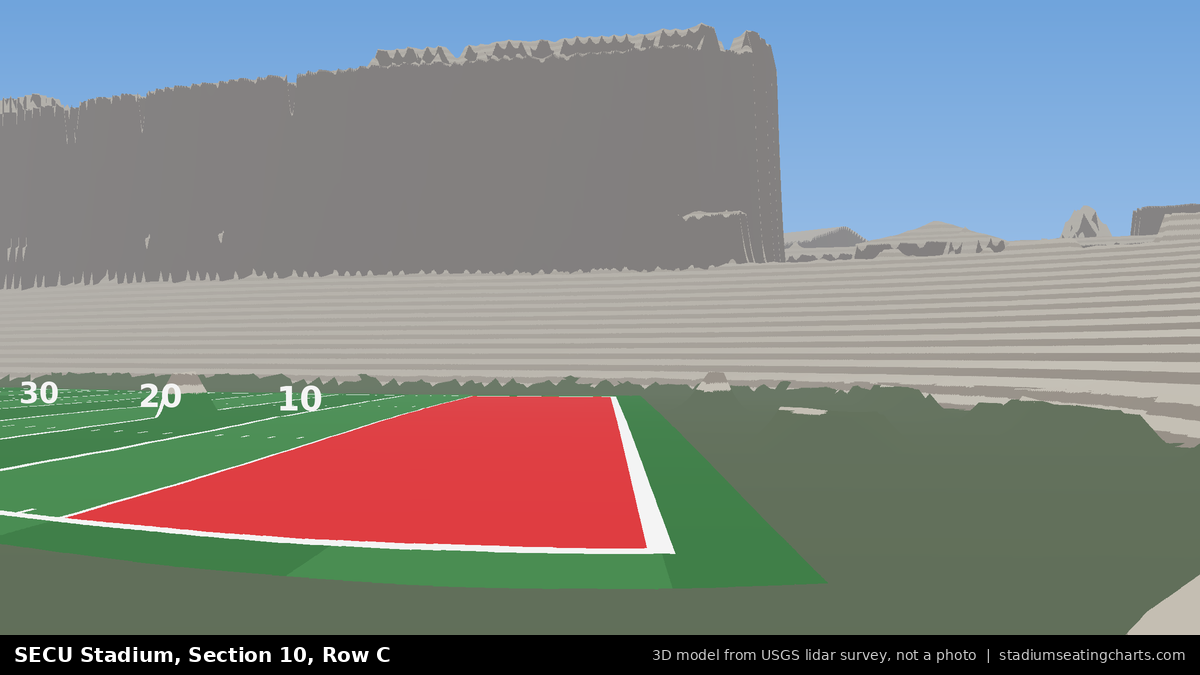 View from SECU Stadium Section 10, Row C, looking toward the field