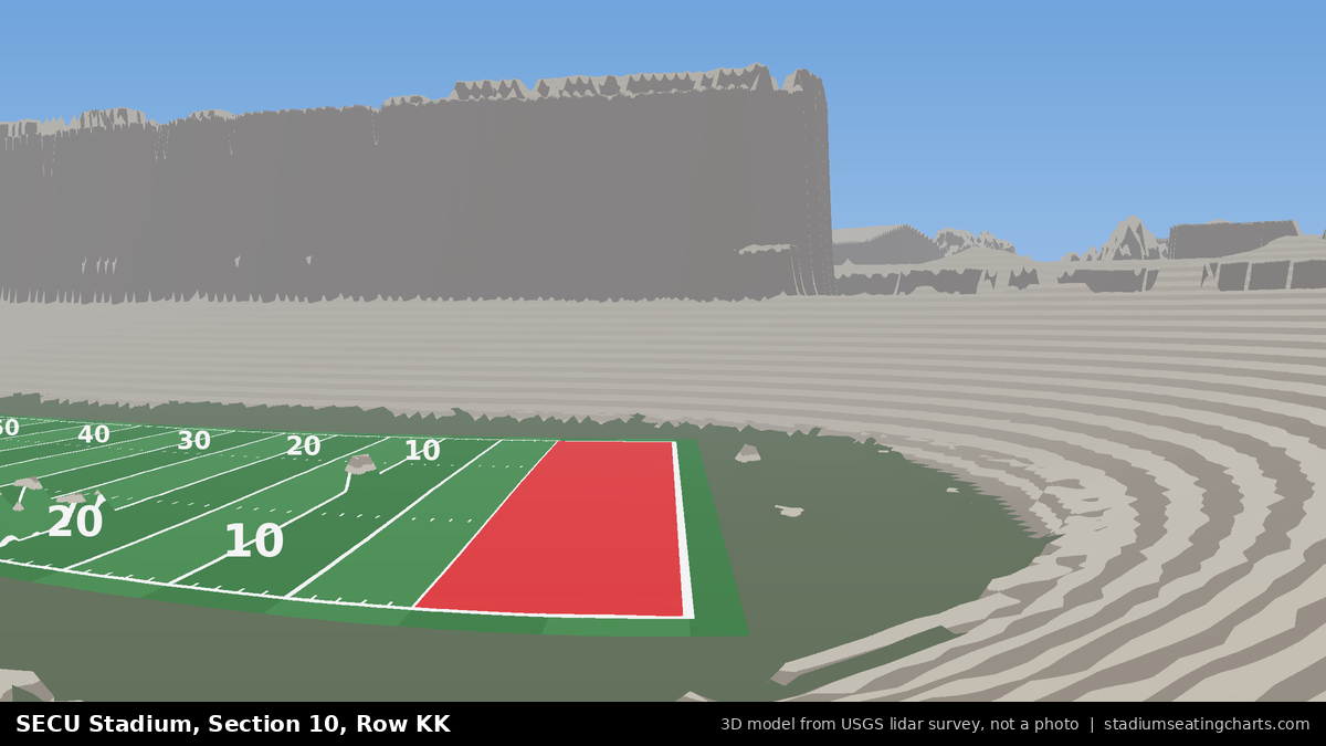 View from SECU Stadium Section 10, Row KK, looking toward the field