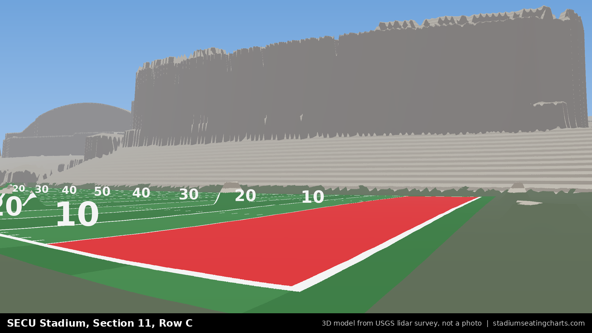 View from SECU Stadium Section 11, Row C, looking toward the field