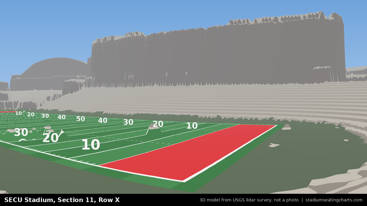 View from SECU Stadium Section 11, Row X, looking toward the field