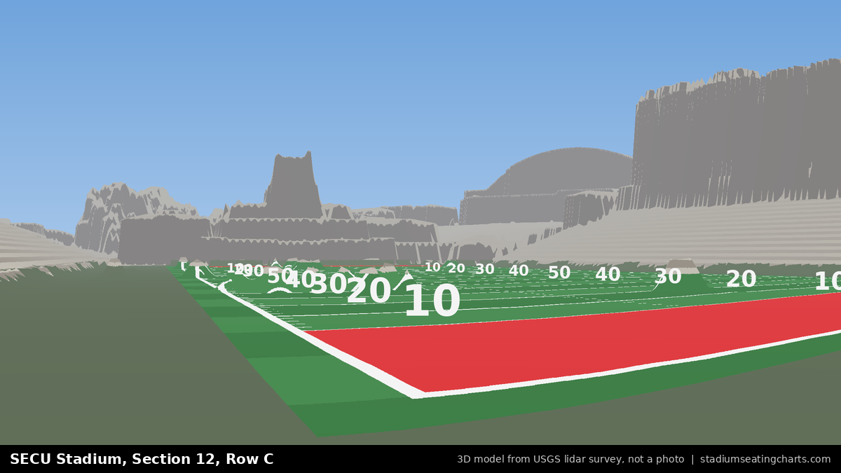 View from SECU Stadium Section 12, Row C, looking toward the field
