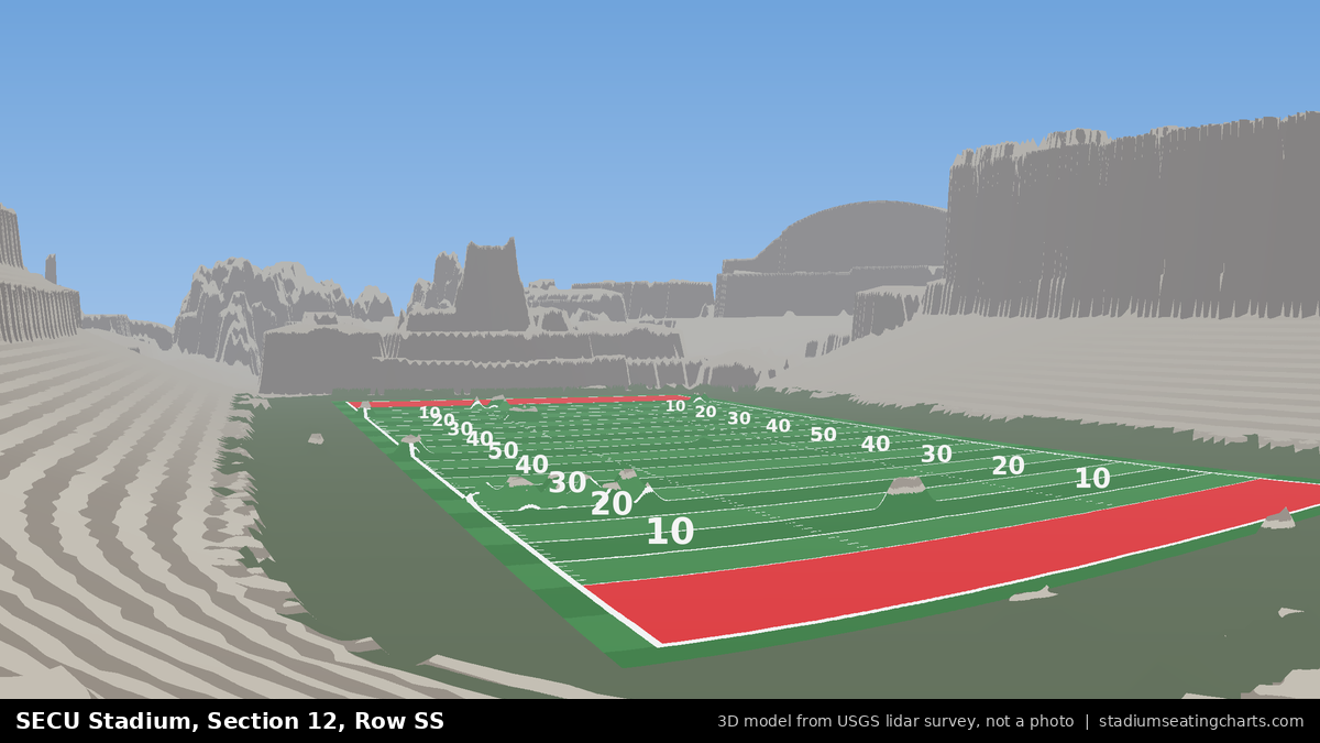View from SECU Stadium Section 12, Row SS, looking toward the field