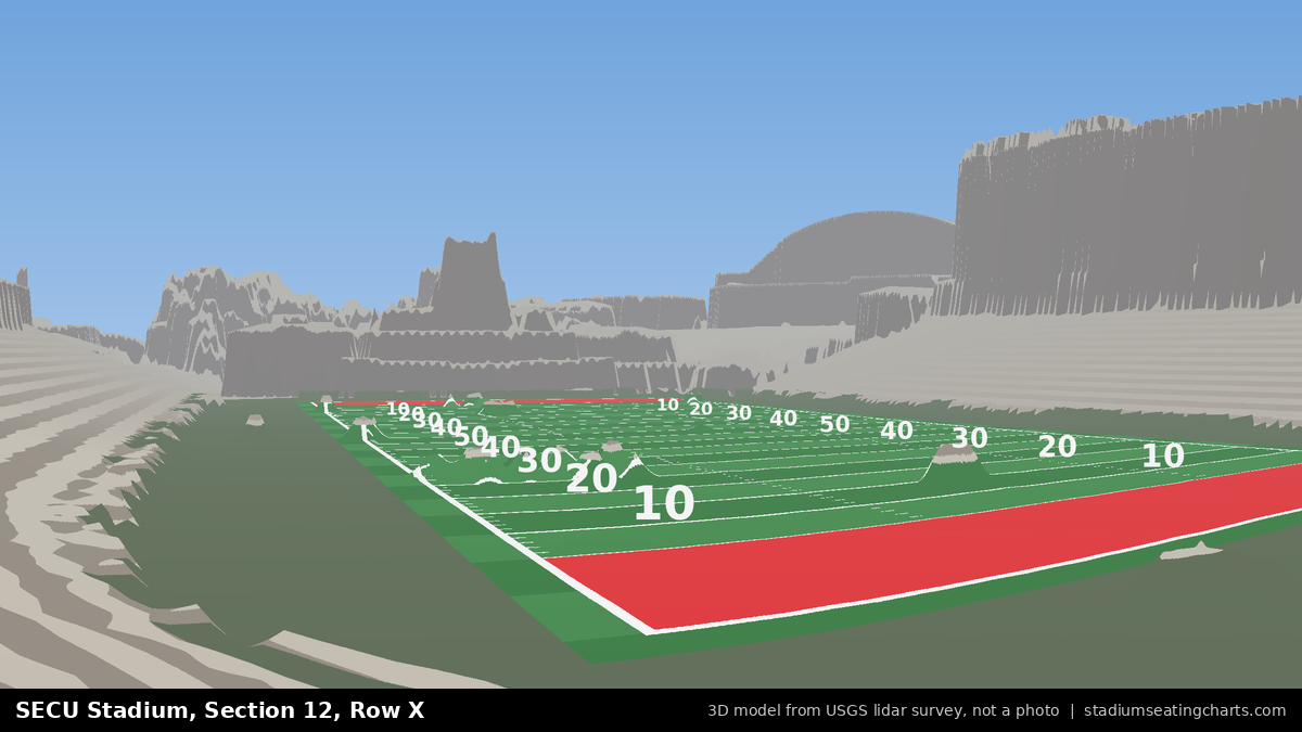 View from SECU Stadium Section 12, Row X, looking toward the field