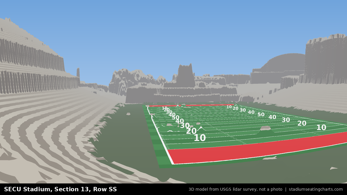 View from SECU Stadium Section 13, Row SS, looking toward the field
