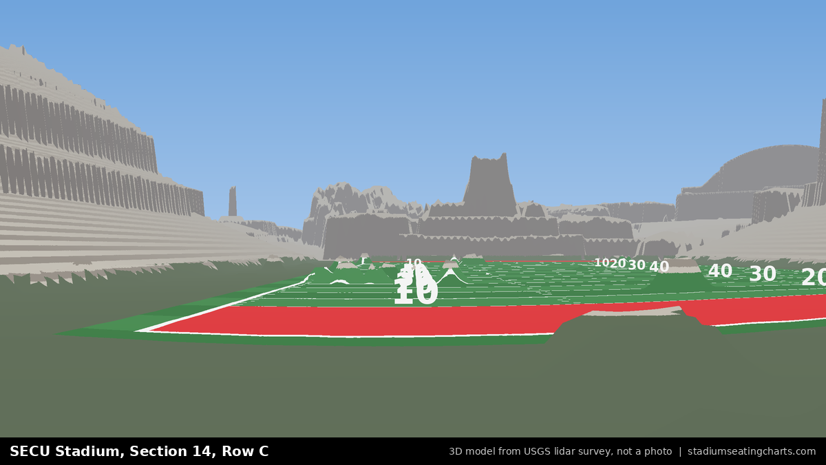 View from SECU Stadium Section 14, Row C, looking toward the field