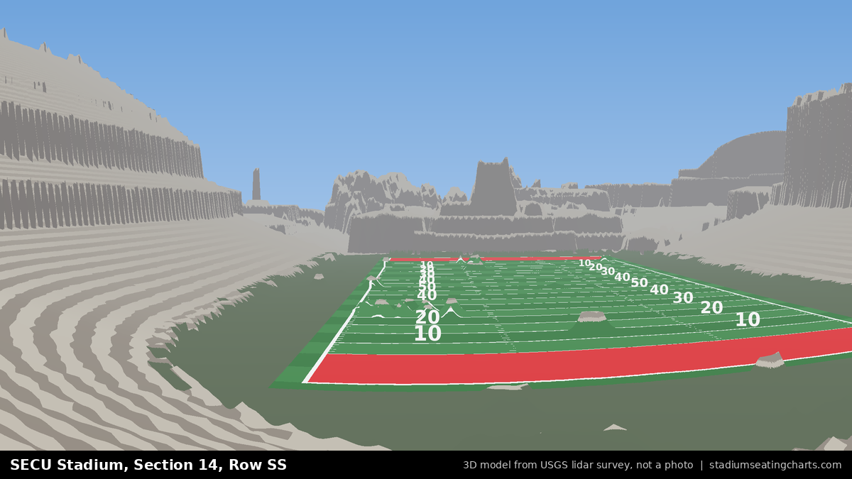 View from SECU Stadium Section 14, Row SS, looking toward the field