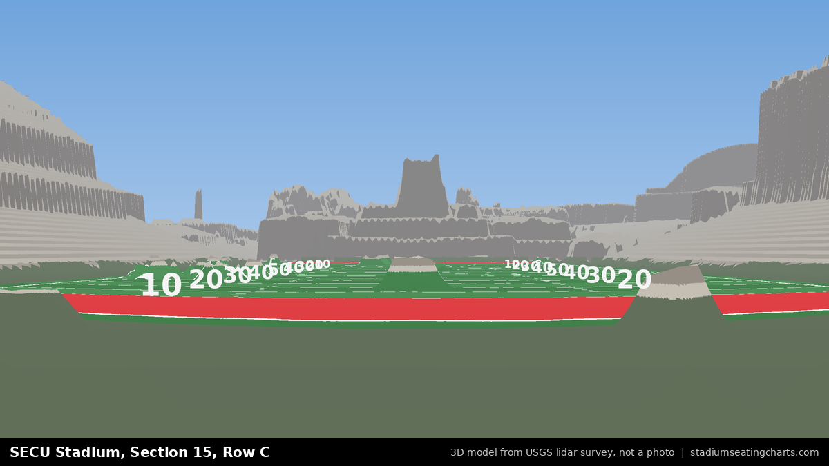 View from SECU Stadium Section 15, Row C, looking toward the field