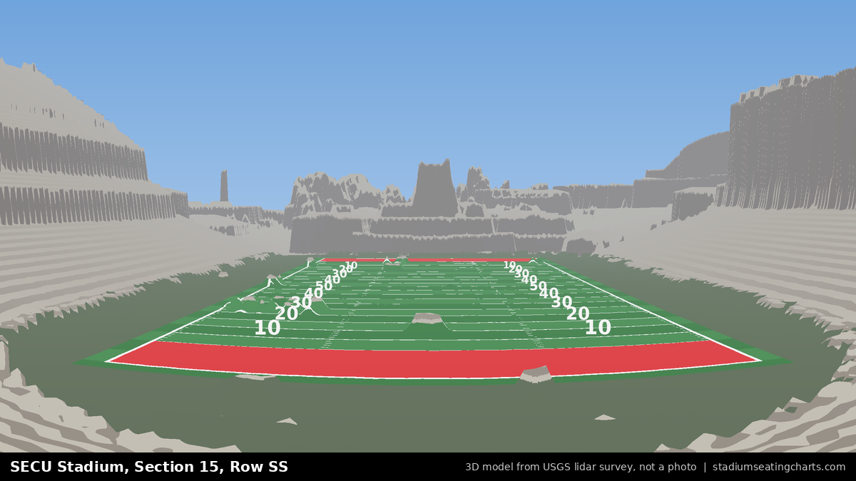 View from SECU Stadium Section 15, Row SS, looking toward the field