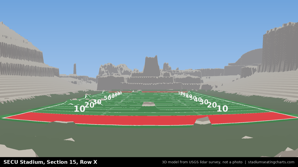 View from SECU Stadium Section 15, Row X, looking toward the field