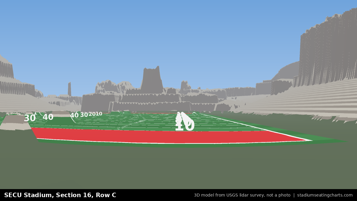 View from SECU Stadium Section 16, Row C, looking toward the field