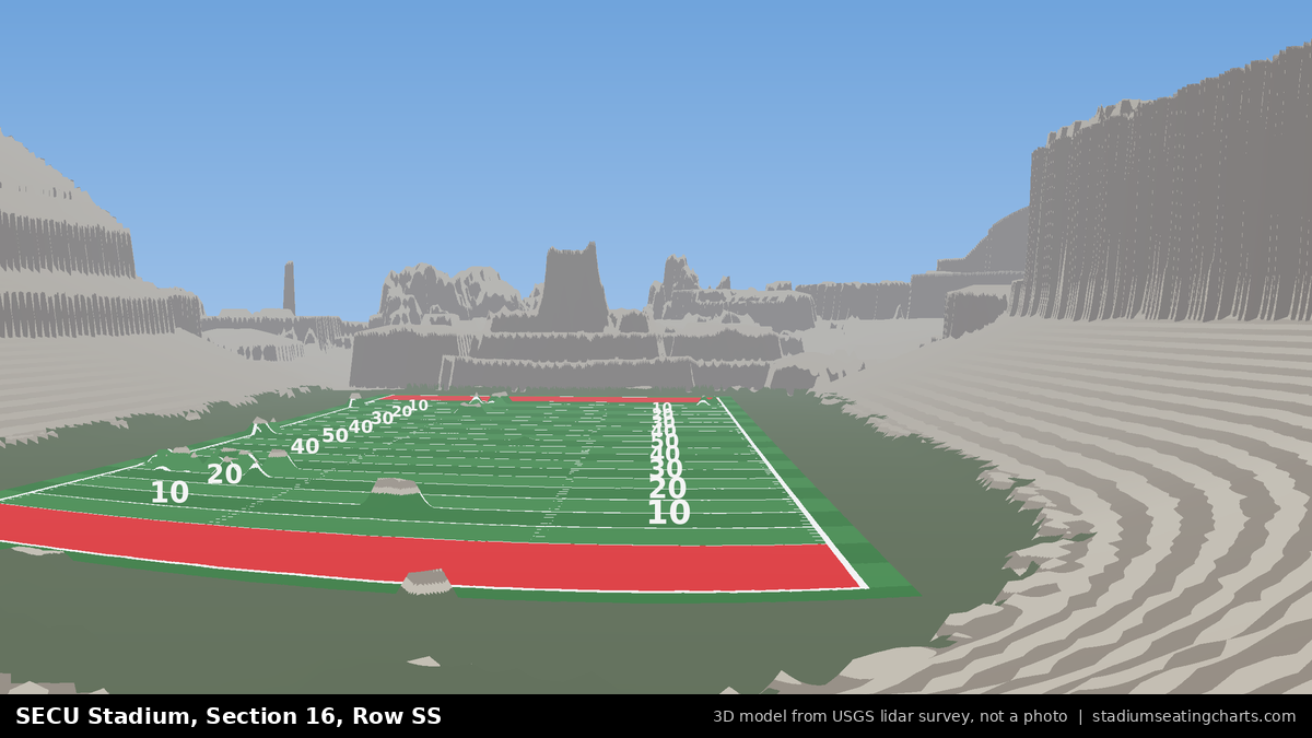 View from SECU Stadium Section 16, Row SS, looking toward the field