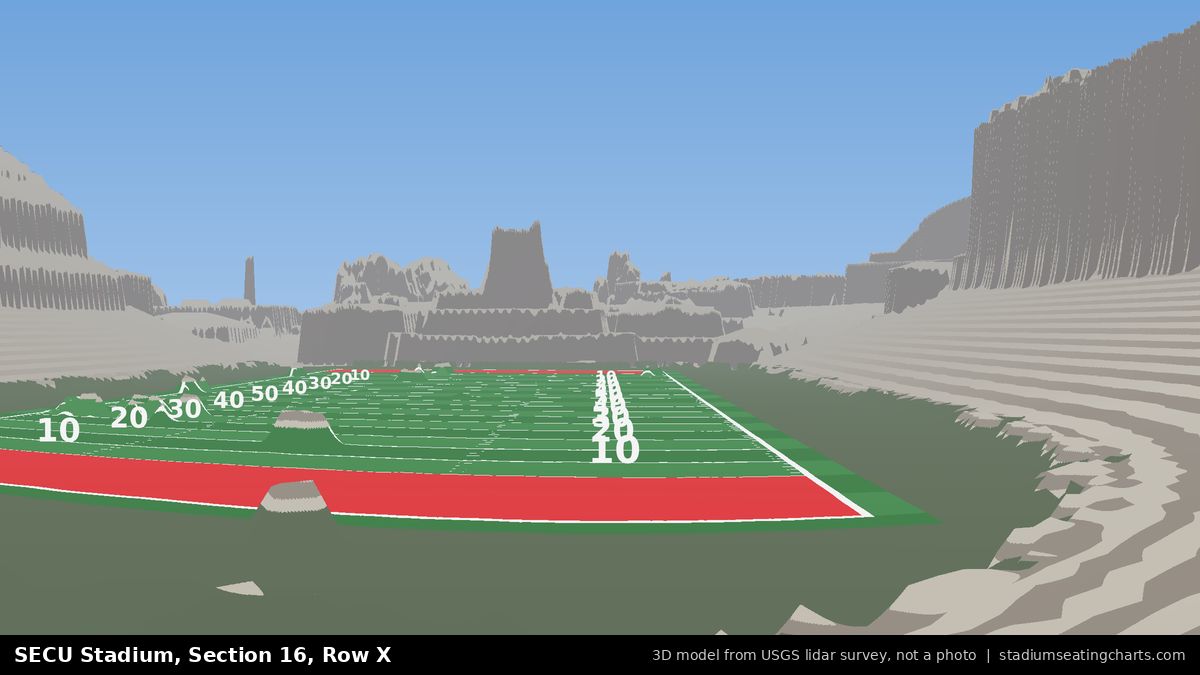 View from SECU Stadium Section 16, Row X, looking toward the field