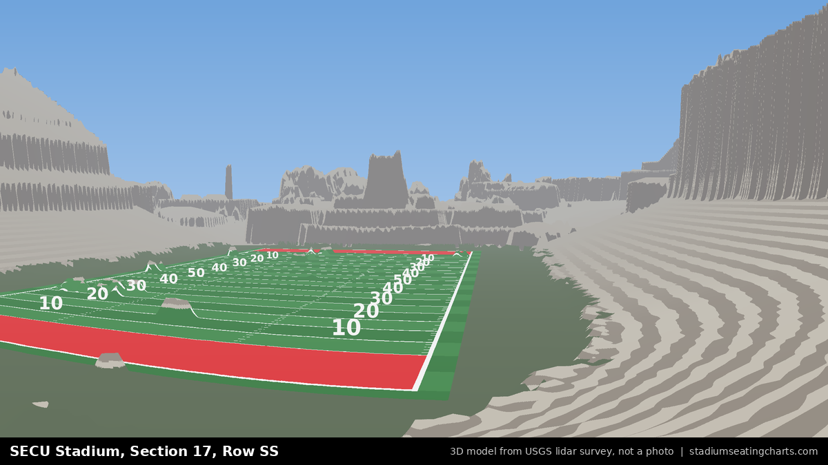 View from SECU Stadium Section 17, Row SS, looking toward the field