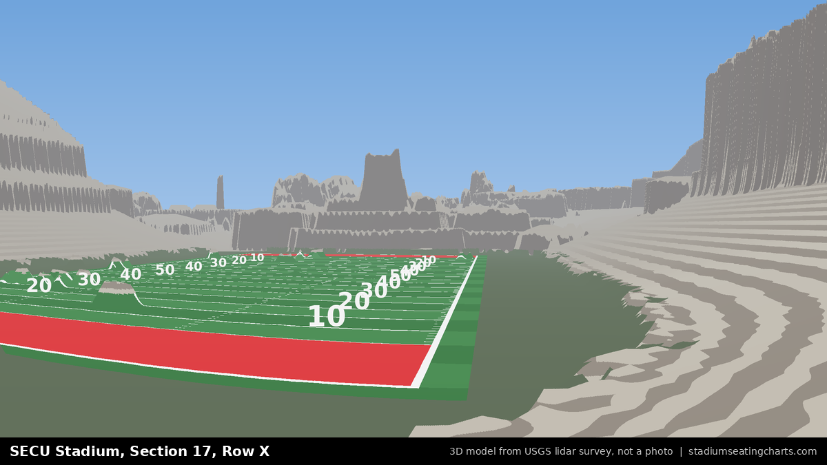 View from SECU Stadium Section 17, Row X, looking toward the field