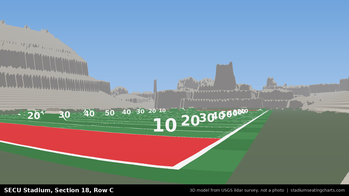 View from SECU Stadium Section 18, Row C, looking toward the field