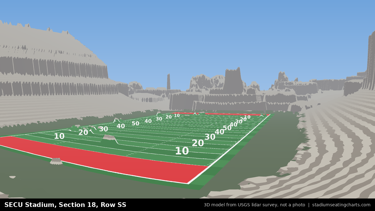 View from SECU Stadium Section 18, Row SS, looking toward the field