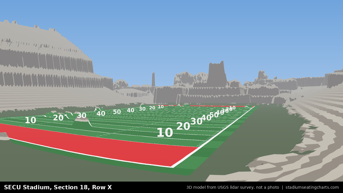 View from SECU Stadium Section 18, Row X, looking toward the field